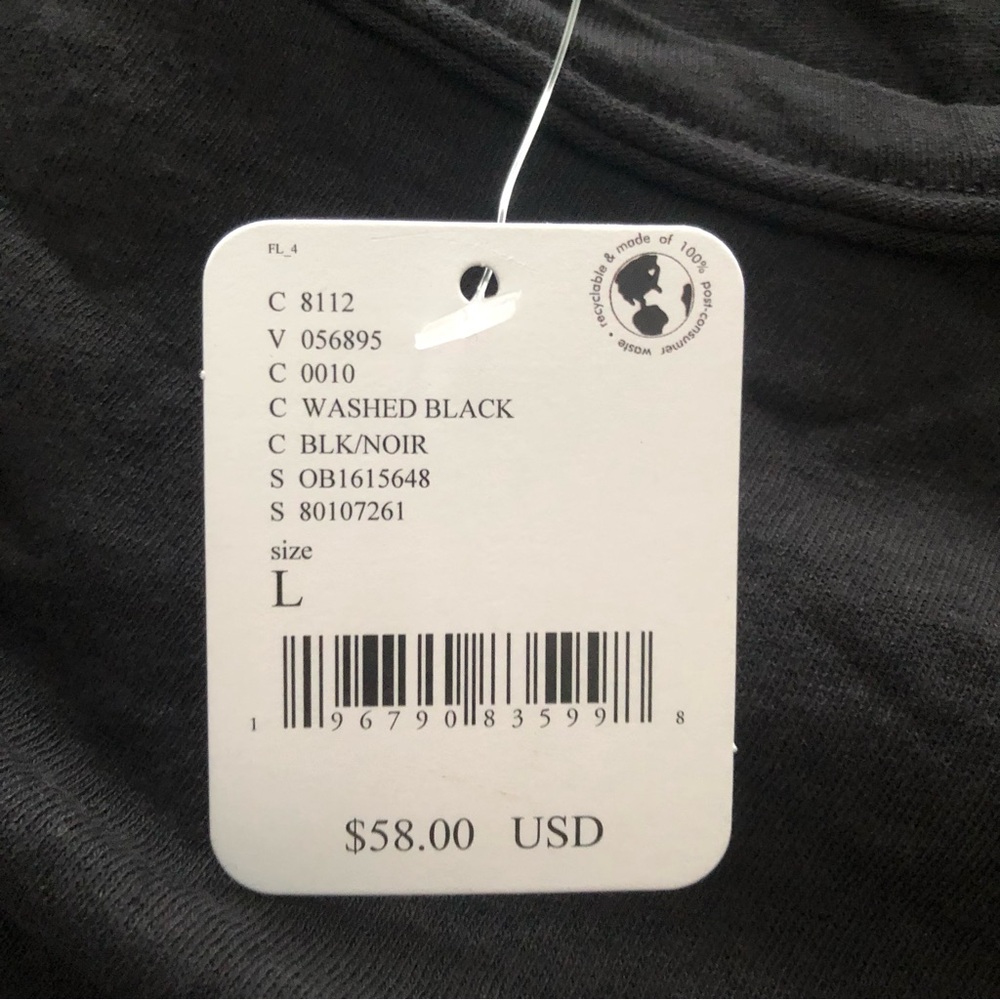 Free People Naomi Tee Relaxed Oversized Black NWT Size Large - Picture 5 of 6